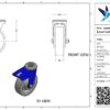 Rvs zwenkwiel, 125mm diameter, PU loopvlak, kogellager RVS, dubbele rem, naloop - Afbeelding 3