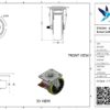 Stalen zwenkwiel, 100mm diameter, PU loopvlak, kogellager, dubbele rem, voorloop - Afbeelding 3