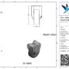Rvs bokwiel, 125mm diameter, TPE loopvlak, kogellager RVS, 155mm bouwhoogte - Afbeelding 3