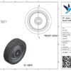 PP wiel, 160mm diameter, TPE loopvlak, kogellager RVS - Afbeelding 3