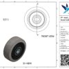 PP wiel, 125mm diameter, TPE loopvlak, kogellager - Afbeelding 3
