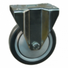 Rvs bokwiel, 200mm diameter, TPE loopvlak, kogellager RVS, 237mm bouwhoogte, BW724855