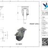 Rvs zwenkwiel, 160mm diameter, TPE loopvlak, kogellager RVS, dubbele rem, naloop - Afbeelding 3