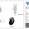 Stalen bokwiel, 250mm diameter, rubber loopvlak, rollager, 290mm bouwhoogte - Afbeelding 3