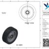 Gietijzeren wiel, 200mm diameter, elastisch rubber loopvlak, kogellager - Afbeelding 3