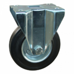 Stalen bokwiel, 250mm diameter, rubber loopvlak, rollager, 305mm bouwhoogte, BW607282