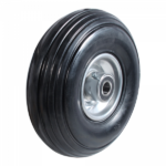 Stalen wiel, 260mm diameter, massief rubberen loopvlak, kogellager, 25mm asgat, LW758357