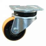 Stalen zwenkwiel, 75mm diameter, PU loopvlak, kogellager, ZW786380