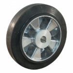 Aluminium  wiel, 200mm diameter, elastisch rubber loopvlak, glijlager, LW609985