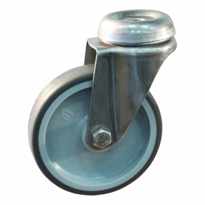 Rvs zwenkwiel, 75mm diameter, TPE loopvlak, glijlager, ZW185474