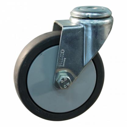 Stalen zwenkwiel, 75mm diameter, TPE loopvlak, glijlager, ZW258933