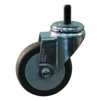 Stalen zwenkwiel, 75mm diameter, TPE loopvlak, glijlager