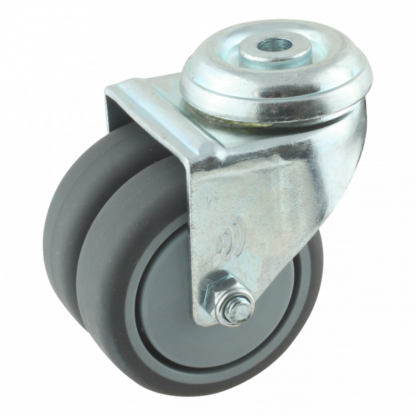 Stalen zwenkwiel, 75mm diameter, TPE loopvlak, kogellager, ZW237524