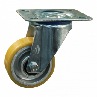Stalen zwenkwiel, 80mm diameter, PU loopvlak, kogellager, ZW567513