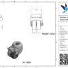 Stalen zwenkwiel, 50mm diameter, TPE loopvlak, glijlager, dubbele rem, naloop - Afbeelding 2