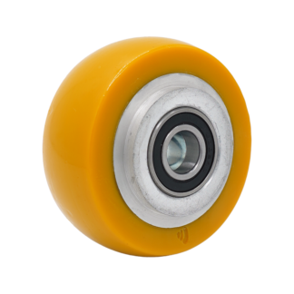 Aluminium wiel, 80mm diameter, PU loopvlak, kogellager