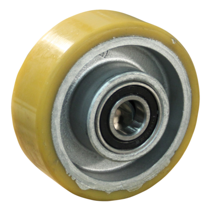 Aluminium wiel, 80mm diameter, PU loopvlak, kogellager