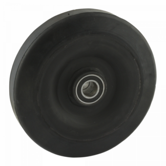Stalen wiel, 300mm diameter, elastisch rubber loopvlak, kogellager, LW327606