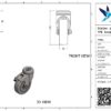 Stalen zwenkwiel, 100mm diameter, TPE loopvlak, kogellager, dubbele rem, naloop - Afbeelding 2