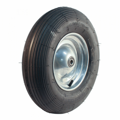 Kruiwagenwiel met as 125mm lengte, 400mm 4.80/4.00-8, stalen velg, luchtband 2PR, kogellager, LW645810