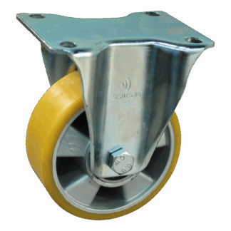 Stalen bokwiel, 160mm diameter, PU loopvlak, kogellager, 200mm bouwhoogte, BW563157