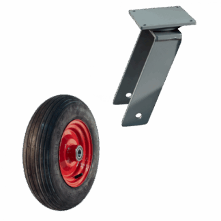 Stalen zwenkwiel, 400mm diameter, luchtband loopvlak, kogellager, ZW317688