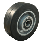 Gietijzeren wiel, 150mm diameter, elastisch rubber loopvlak, kogellager, LW751111