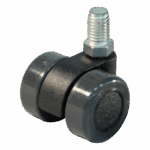 Kunststof zwenkwiel, 36mm diameter, TPE loopvlak, glijlager, ZW393427