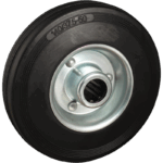 Stalen wiel, 140mm diameter, rubber loopvlak, rollager, LW462794