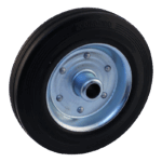 Stalen wiel, 200mm diameter, rubber loopvlak, glijlager, LW216682