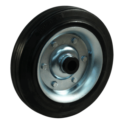 Stalen wiel, 280mm diameter, rubber loopvlak, rollager, LW912906