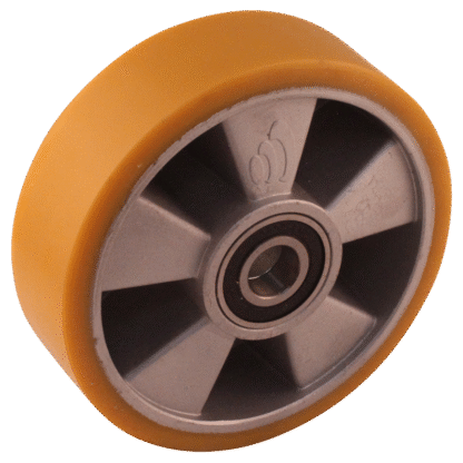 Aluminium wiel, 160mm diameter, PU loopvlak, kogellager, LW378630