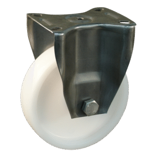 Rvs bokwiel, 80mm diameter, PA loopvlak, glijlager, 108mm bouwhoogte, BW630621