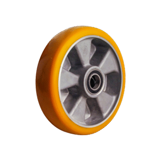 Aluminium wiel, 200mm diameter, PU loopvlak, kogellager, LW432100