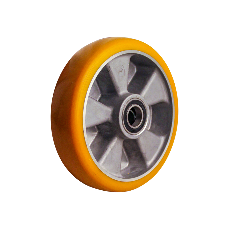 Aluminium wiel, 200mm diameter, PU loopvlak, kogellager, LW432100