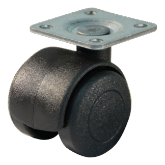 Kunststof zwenkwiel, 33mm diameter, PA loopvlak, glijlager, ZW646345