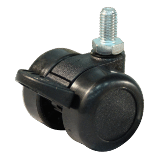 Kunststof zwenkwiel, 36mm diameter, PA loopvlak, glijlager, wielrem, ZW664123