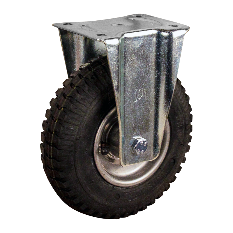 Stalen bokwiel, 220mm diameter, luchtband loopvlak, kogellager, 254mm bouwhoogte, BW930548