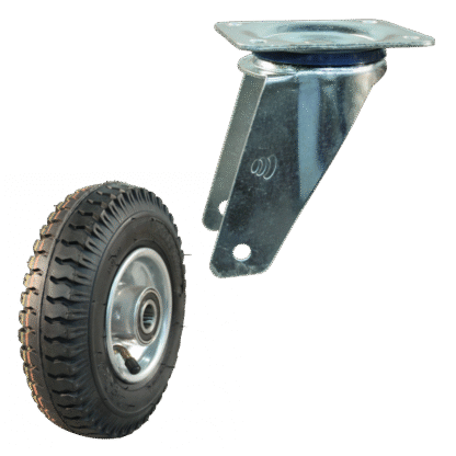 Stalen zwenkwiel, 220mm diameter, luchtband loopvlak, kogellager, ZW246695