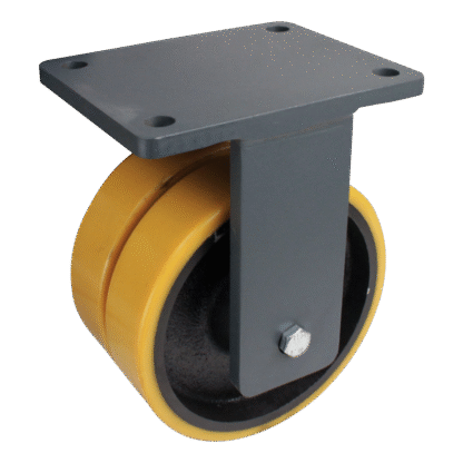 Stalen bokwiel, 150mm diameter, PU loopvlak, kogellager, 215mm bouwhoogte, BW799100