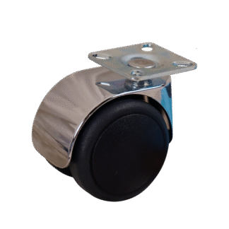 Verchroomd zwenkwiel, 50mm diameter, PU loopvlak, glijlager, ZW785877