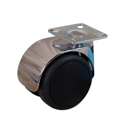 Verchroomd zwenkwiel, 50mm diameter, PU loopvlak, glijlager, ZW785877