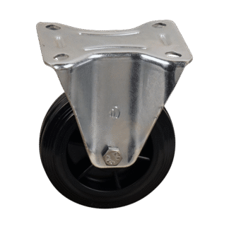 Staal bokwiel, 100mm diameter, TPE loopvlak, Rollager, 128mm bouwhoogte, BW696091