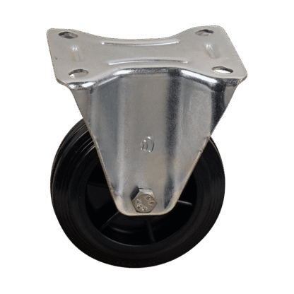 Staal bokwiel, 100mm diameter, TPE loopvlak, Rollager, 128mm bouwhoogte, BW696091