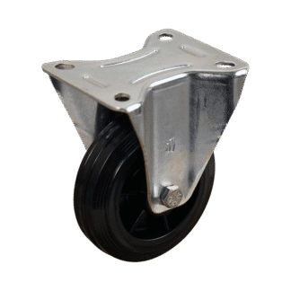 Staal bokwiel, 80mm diameter, TPE loopvlak, Rollager, 108mm bouwhoogte, BW169385