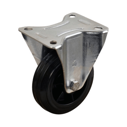 Staal bokwiel, 80mm diameter, TPE loopvlak, Rollager, 108mm bouwhoogte, BW169385