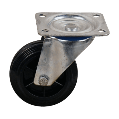 Staal zwenkwiel, 100mm diameter, TPE loopvlak, Rollager, ZW122383