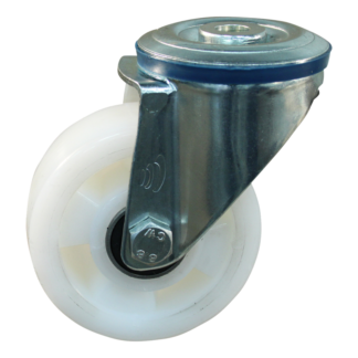 Stalen zwenkwiel, 100mm diameter, PA loopvlak, kogellager, ZW994656