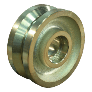 Groefwiel, gietijzer, 100mm diameter, groeftype v-vormig, GW881074