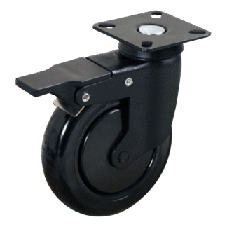Stalen zwenkwiel, 125mm diameter, kogellager, dubbele rem naloop, ZW596882